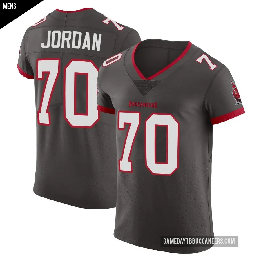 Men's Tampa Bay Buccaneers ＃70 Michael Jordan Elite Pewter Alternate Vapor Jersey
