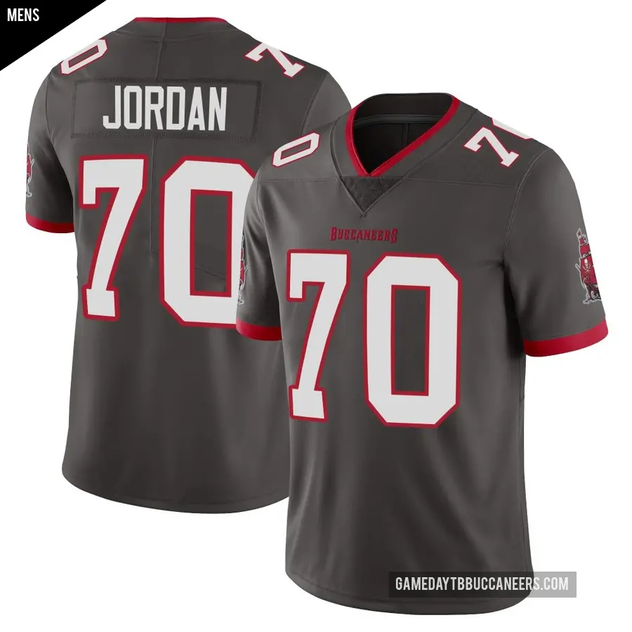 Men's Tampa Bay Buccaneers ＃70 Michael Jordan Limited Pewter Alternate Vapor Jersey