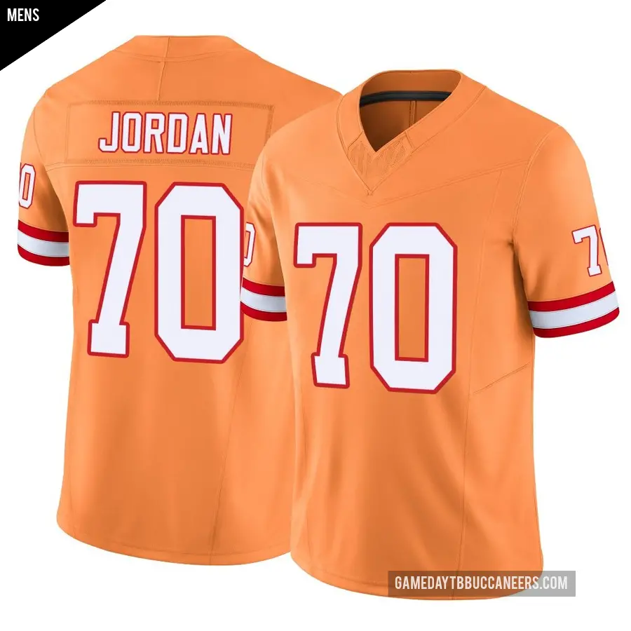 Men's Tampa Bay Buccaneers ＃70 Michael Jordan Orange Limited Vapor F.U.S.E. Jersey