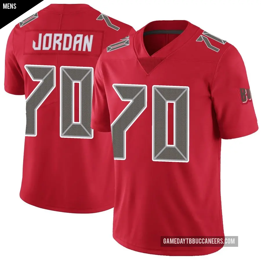 Men's Tampa Bay Buccaneers ＃70 Michael Jordan Red Limited Color Rush Jersey