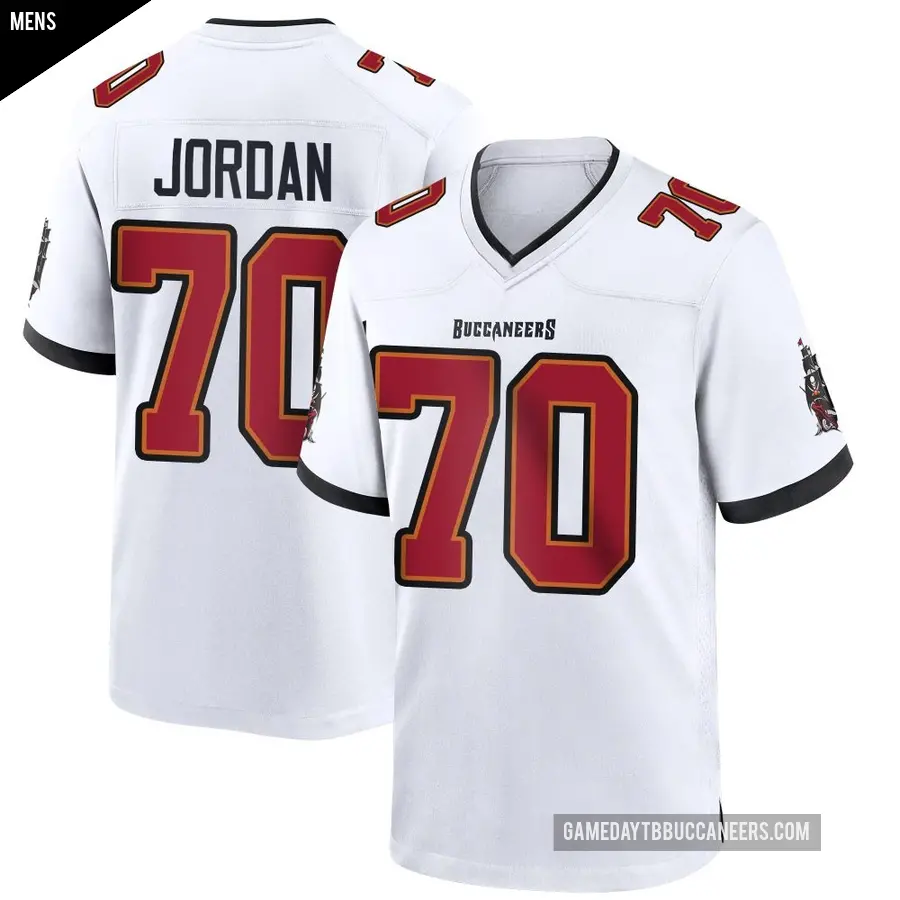 Men's Tampa Bay Buccaneers ＃70 Michael Jordan White Game Jersey