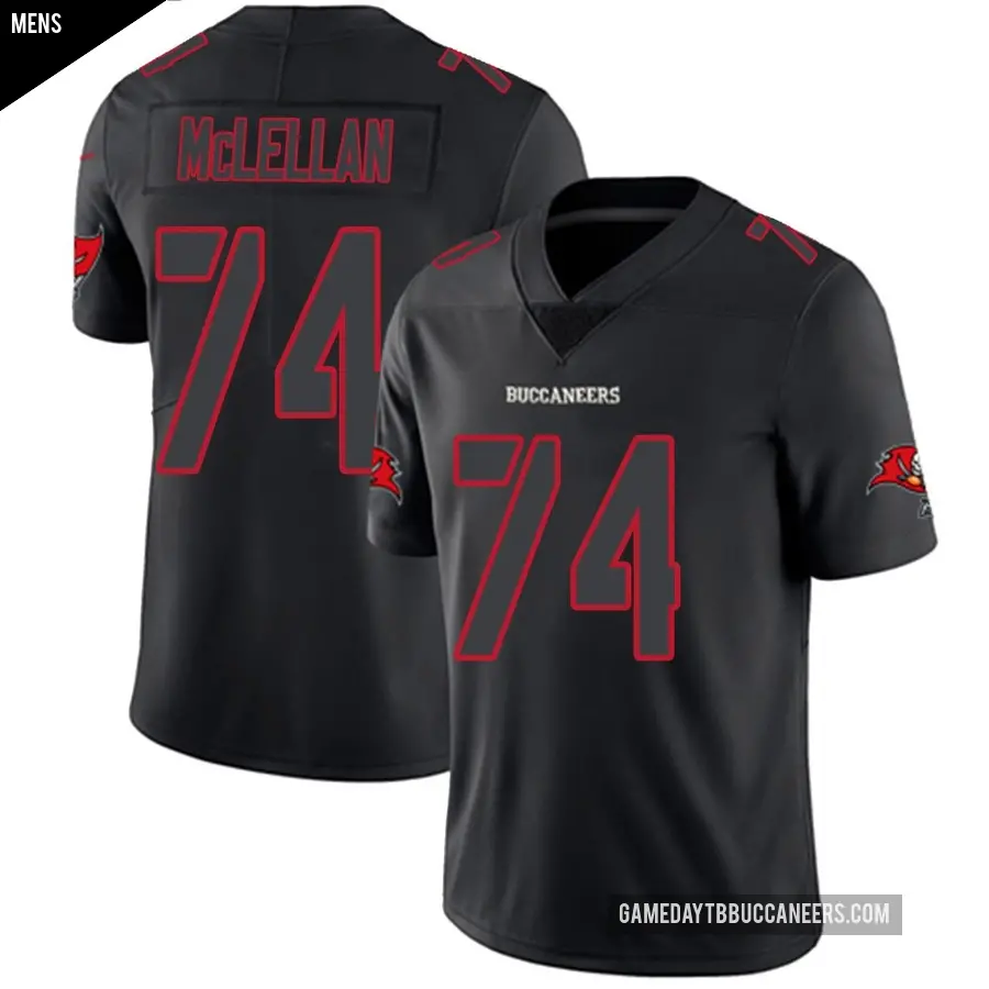 Men's Tampa Bay Buccaneers ＃74 Tyler McLellan Black Impact Limited Jersey
