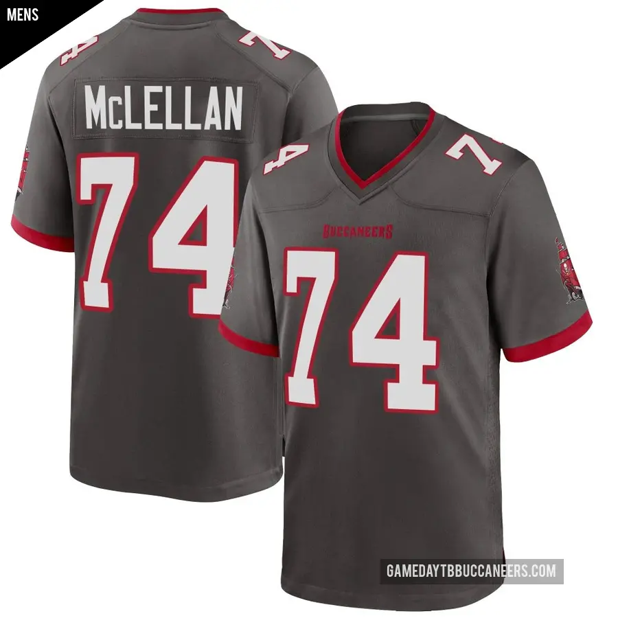 Men's Tampa Bay Buccaneers ＃74 Tyler McLellan Game Pewter Alternate Jersey