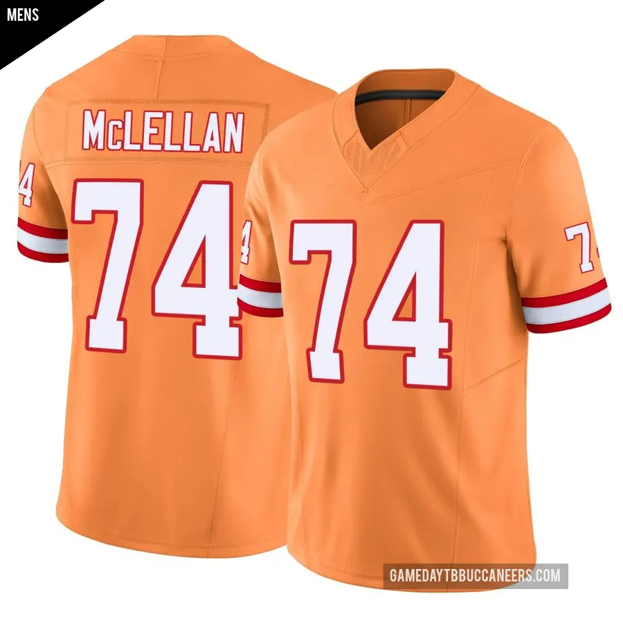 Men's Tampa Bay Buccaneers ＃74 Tyler McLellan Orange Limited Vapor F.U.S.E. Jersey