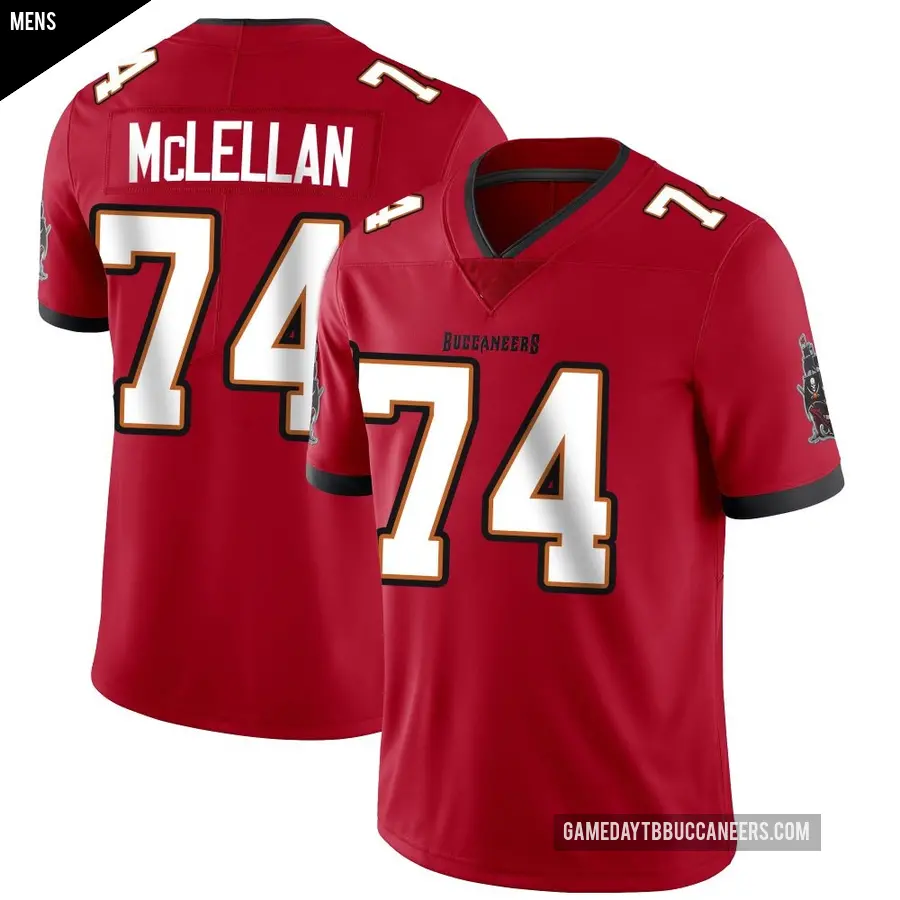 Men's Tampa Bay Buccaneers ＃74 Tyler McLellan Red Limited Team Color Vapor Untouchable Jersey