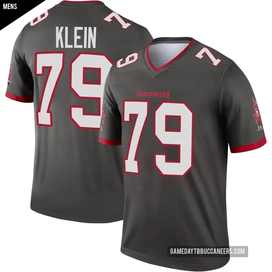 Men's Tampa Bay Buccaneers ＃79 Elijah Klein Legend Pewter Alternate Jersey
