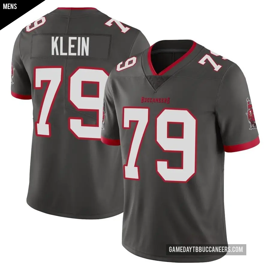 Men's Tampa Bay Buccaneers ＃79 Elijah Klein Limited Pewter Alternate Vapor Jersey