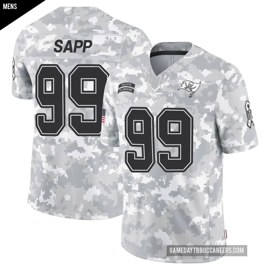 Men's Tampa Bay Buccaneers ＃99 Warren Sapp Arctic Camo Limited 2024 Salute to Service Jersey