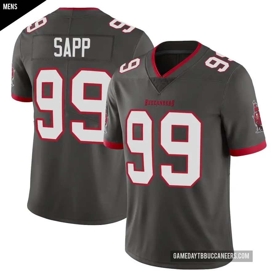 Men's Tampa Bay Buccaneers ＃99 Warren Sapp Limited Pewter Alternate Vapor Jersey
