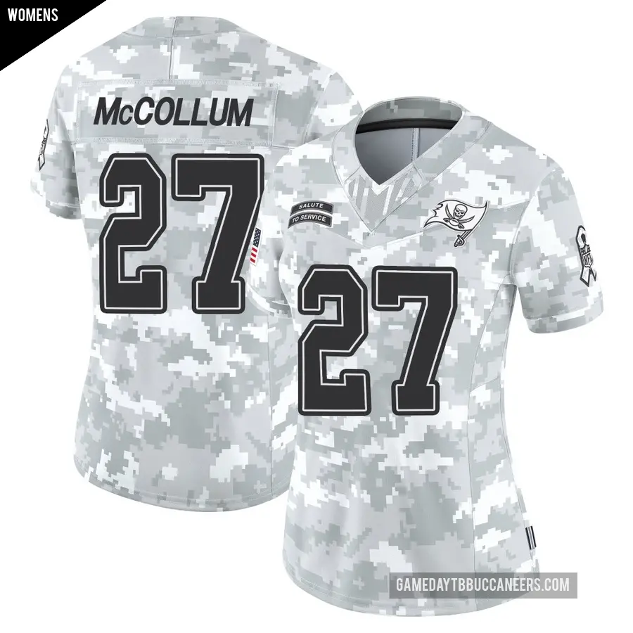 Women's Tampa Bay Buccaneers ＃27 Zyon McCollum Arctic Camo Limited 2024 Salute to Service Jersey