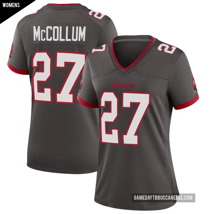 Women's Tampa Bay Buccaneers ＃27 Zyon McCollum Game Pewter Alternate Jersey