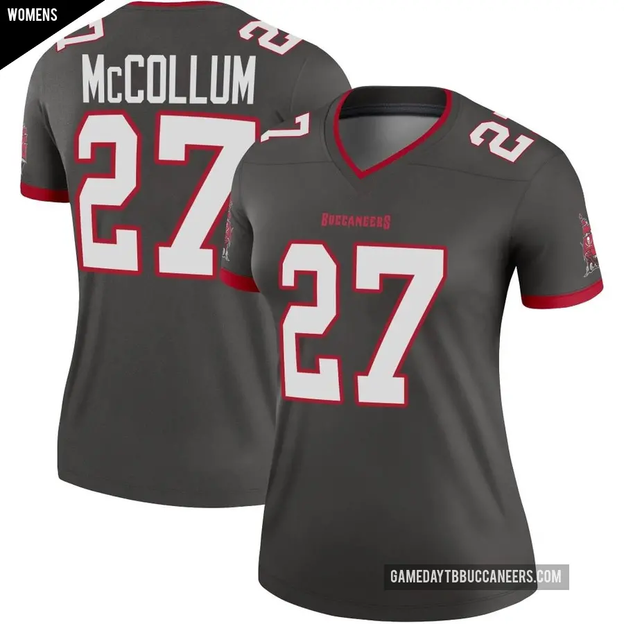 Women's Tampa Bay Buccaneers ＃27 Zyon McCollum Legend Pewter Alternate Jersey