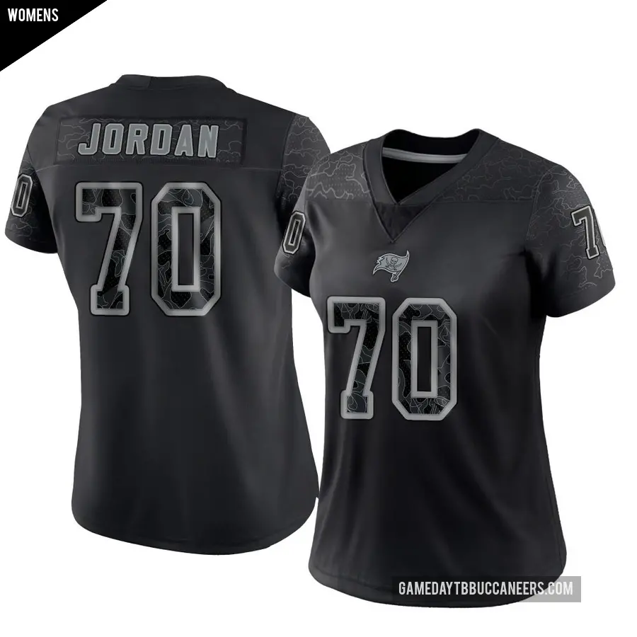 Women's Tampa Bay Buccaneers ＃70 Michael Jordan Black Limited Reflective Jersey