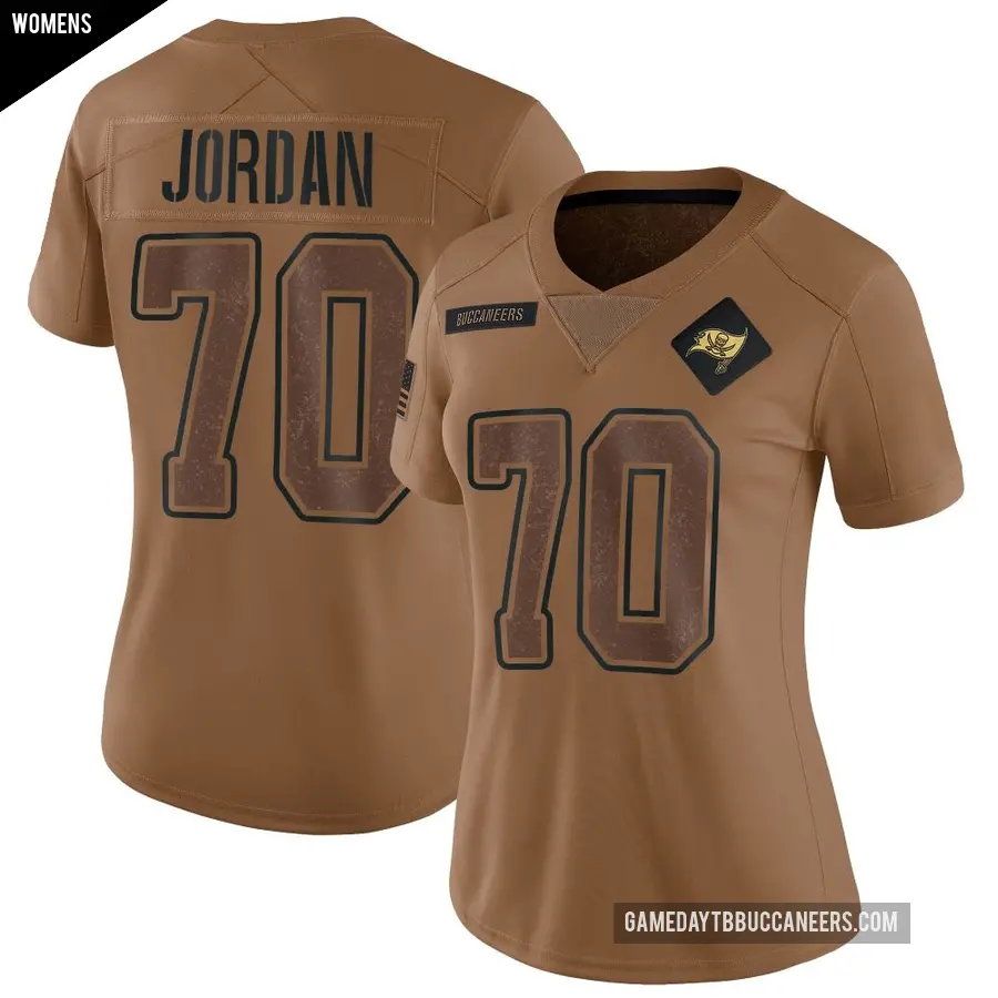 Women's Tampa Bay Buccaneers ＃70 Michael Jordan Brown Limited 2023 Salute To Service Jersey