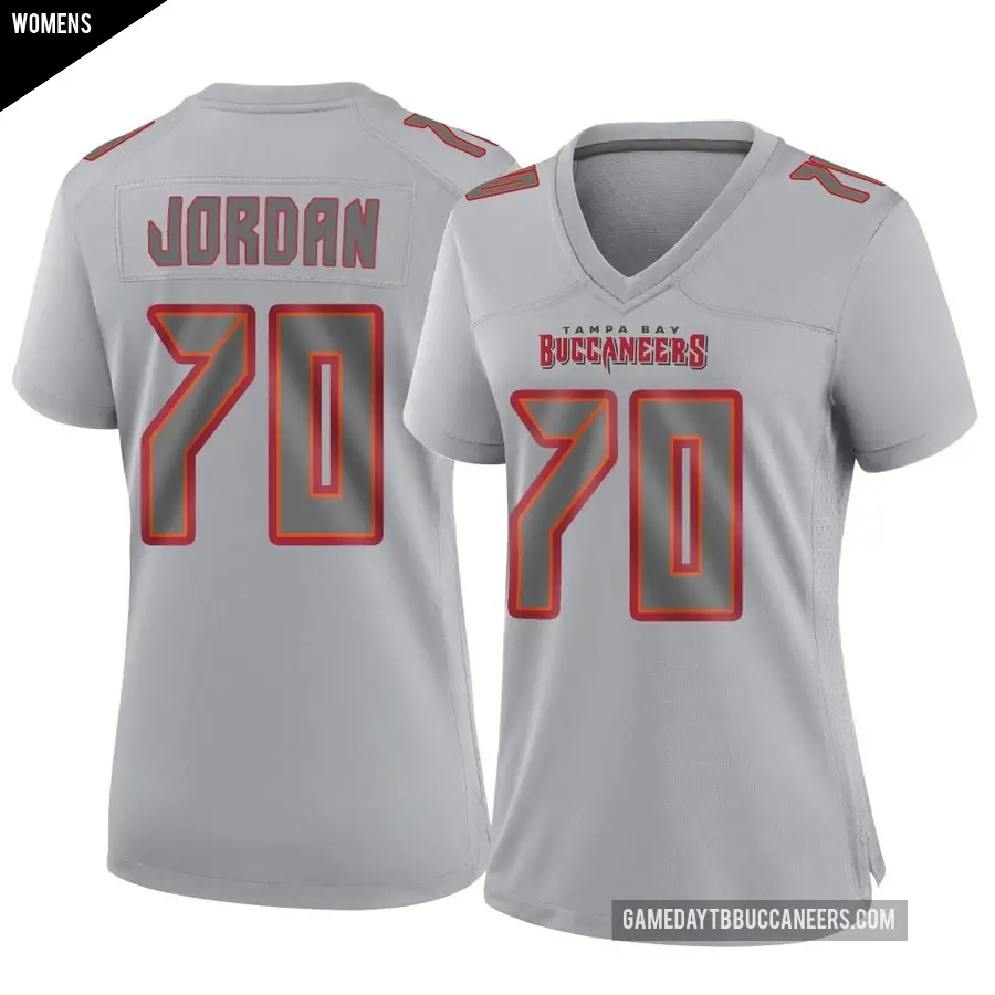 Women's Tampa Bay Buccaneers ＃70 Michael Jordan Gray Game Atmosphere Fashion Jersey