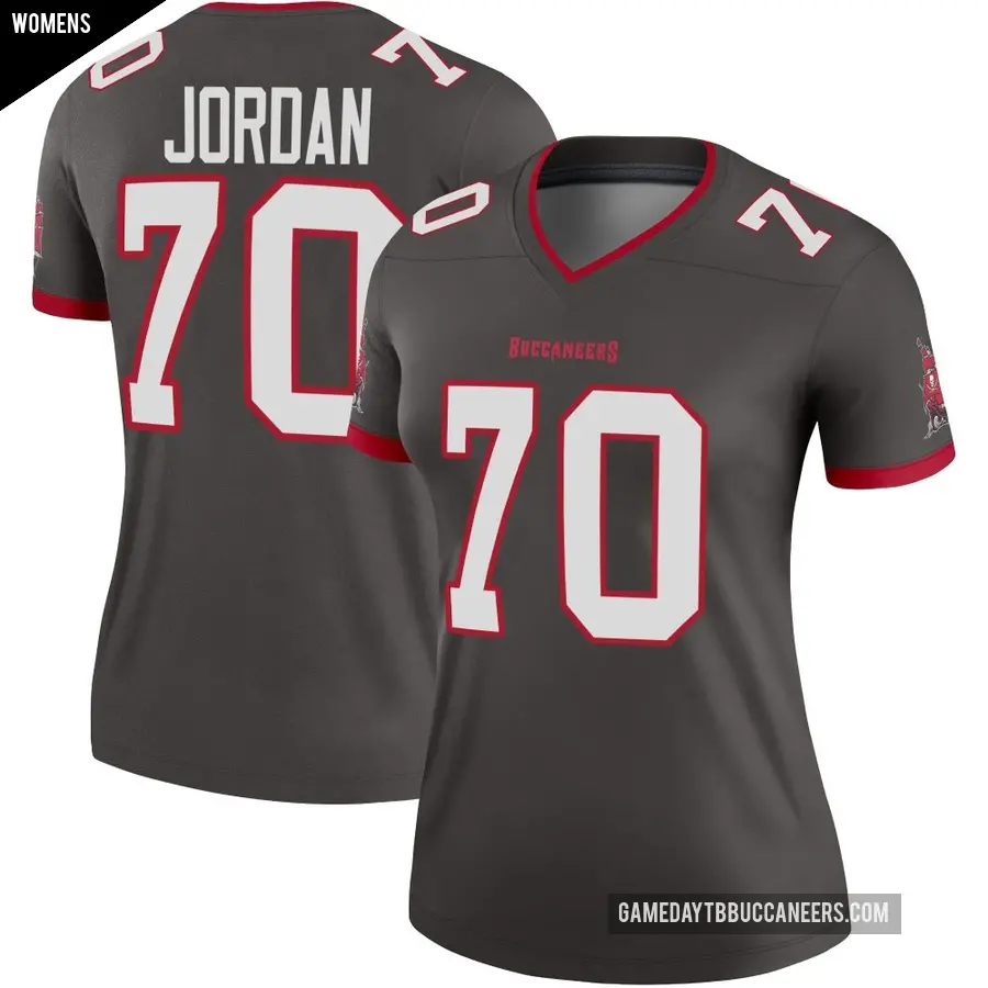 Women's Tampa Bay Buccaneers ＃70 Michael Jordan Legend Pewter Alternate Jersey