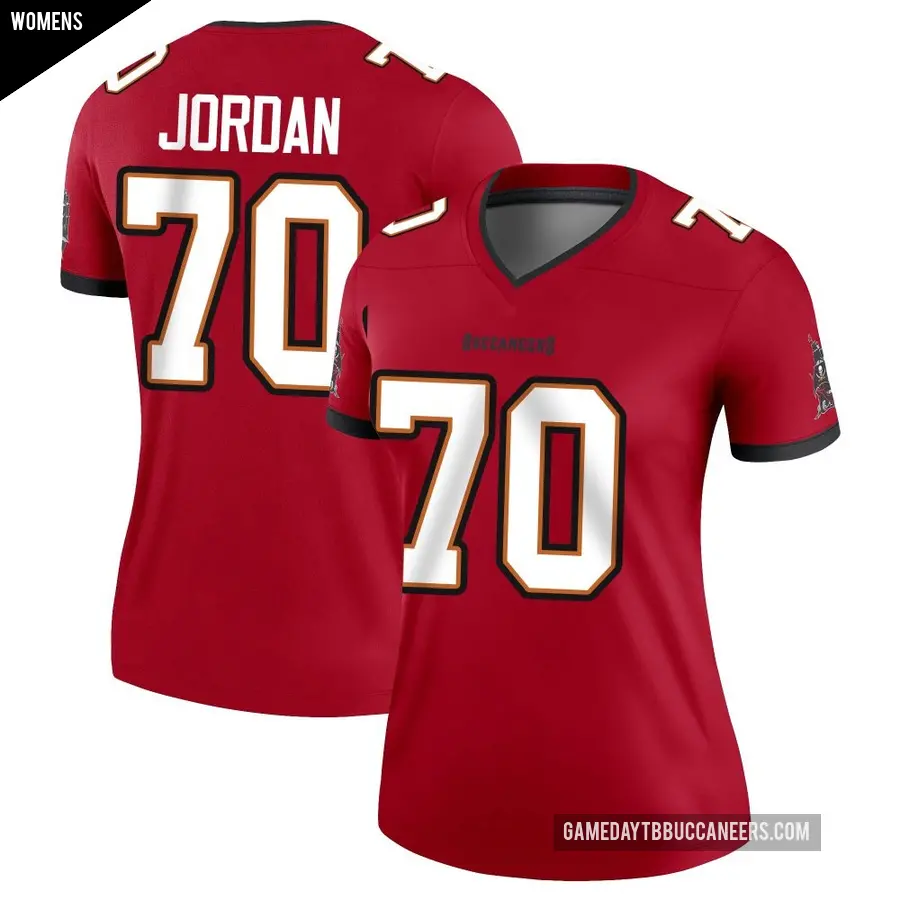 Women's Tampa Bay Buccaneers ＃70 Michael Jordan Red Legend Jersey