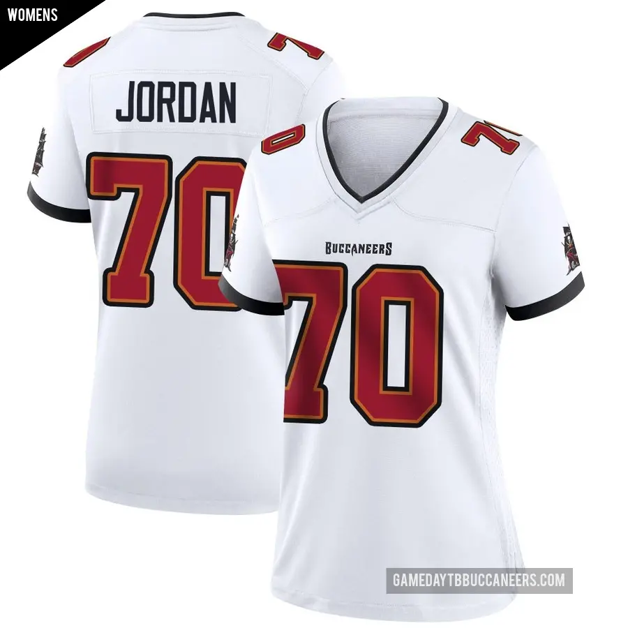 Women's Tampa Bay Buccaneers ＃70 Michael Jordan White Game Jersey