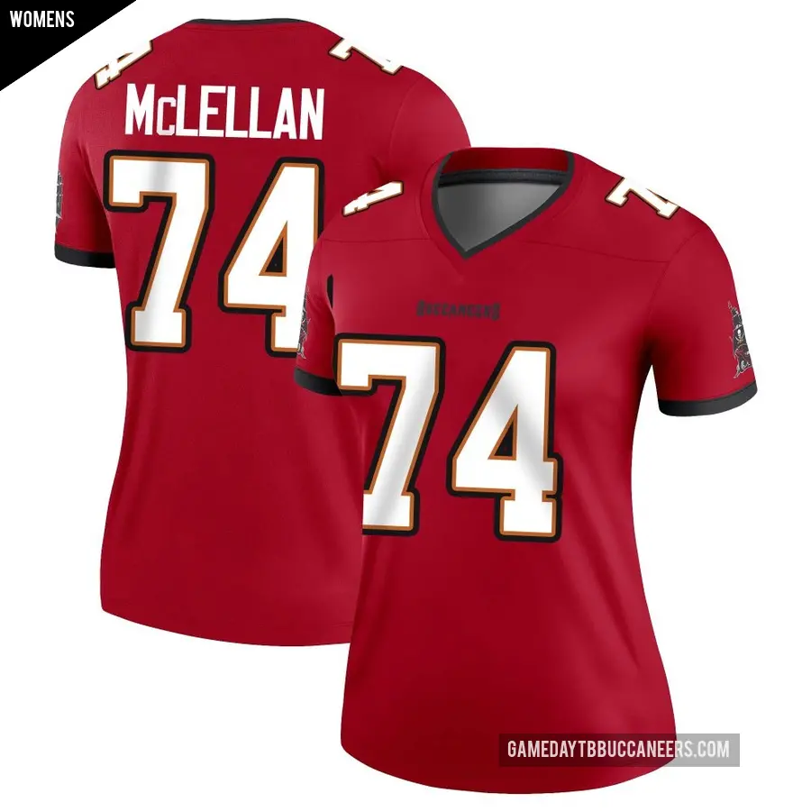 Women's Tampa Bay Buccaneers ＃74 Tyler McLellan Red Legend Jersey
