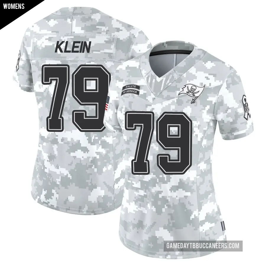 Women's Tampa Bay Buccaneers ＃79 Elijah Klein Arctic Camo Limited 2024 Salute to Service Jersey