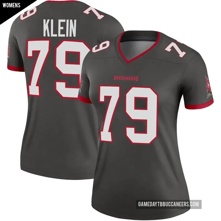 Women's Tampa Bay Buccaneers ＃79 Elijah Klein Legend Pewter Alternate Jersey