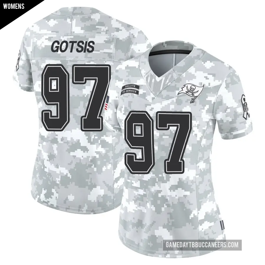 Women's Tampa Bay Buccaneers ＃97 Adam Gotsis Arctic Camo Limited 2024 Salute to Service Jersey