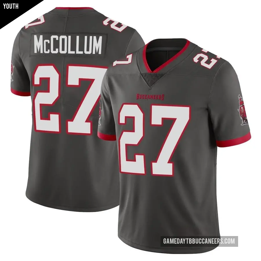 Youth Tampa Bay Buccaneers ＃27 Zyon McCollum Limited Pewter Alternate Vapor Jersey