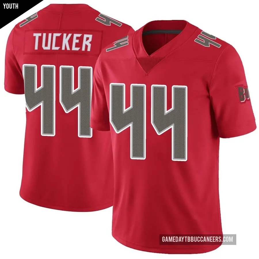Youth Tampa Bay Buccaneers 44 Sean Tucker Red Limited Color Rush Jersey Buccaneers Store