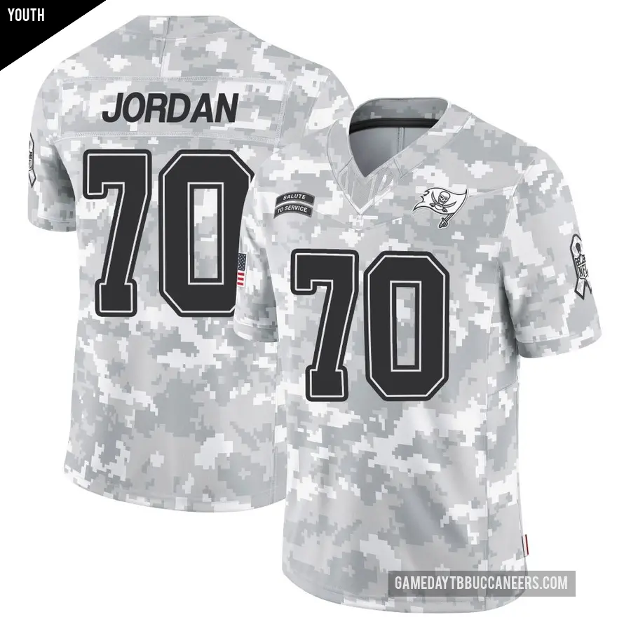 Youth Tampa Bay Buccaneers ＃70 Michael Jordan Arctic Camo Limited 2024 Salute to Service Jersey