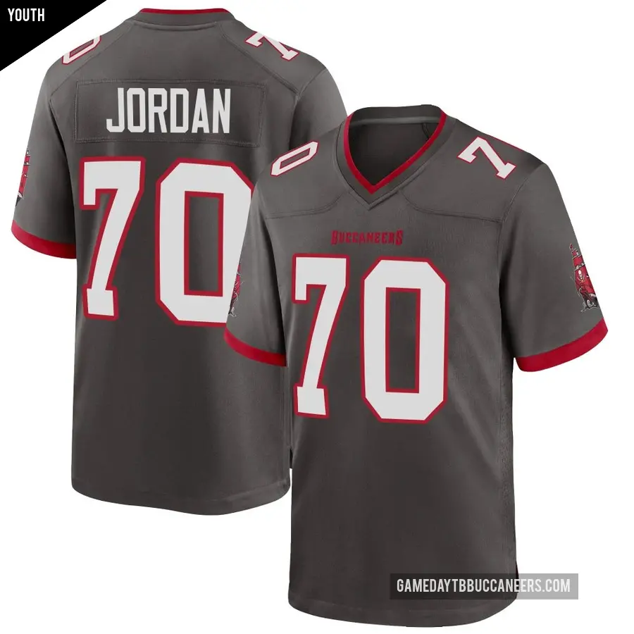 Youth Tampa Bay Buccaneers ＃70 Michael Jordan Game Pewter Alternate Jersey