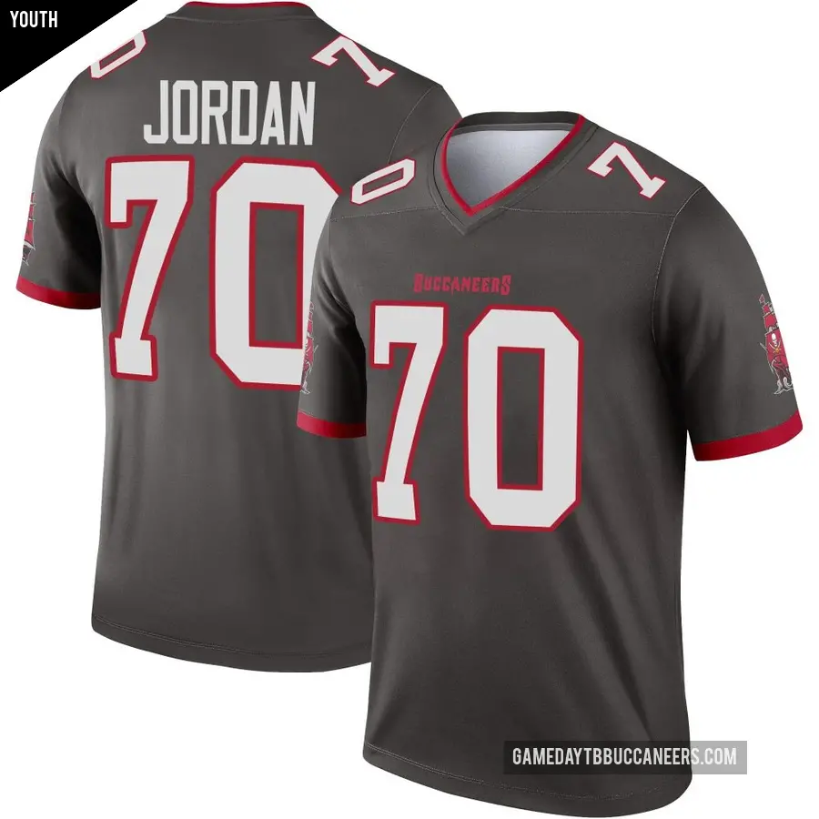 Youth Tampa Bay Buccaneers ＃70 Michael Jordan Legend Pewter Alternate Jersey