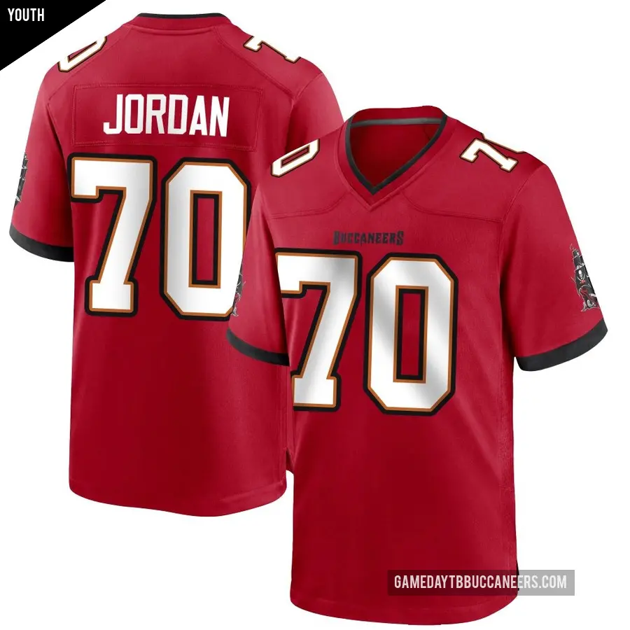 Youth Tampa Bay Buccaneers ＃70 Michael Jordan Red Game Team Color Jersey