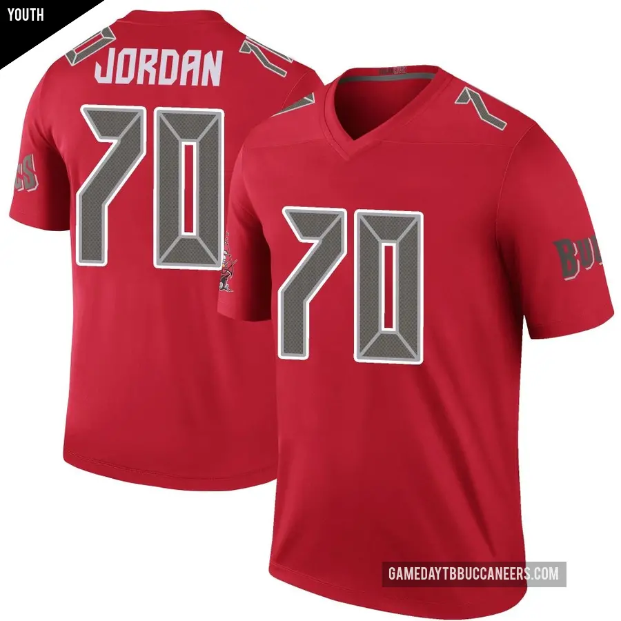 Youth Tampa Bay Buccaneers ＃70 Michael Jordan Red Legend Color Rush Jersey