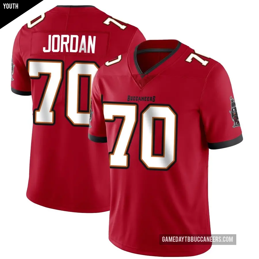 Youth Tampa Bay Buccaneers ＃70 Michael Jordan Red Limited Team Color Vapor Untouchable Jersey