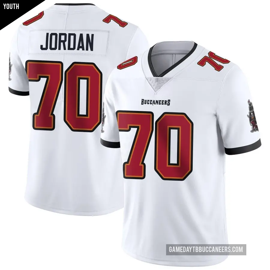 Youth Tampa Bay Buccaneers ＃70 Michael Jordan White Limited Vapor Untouchable Jersey