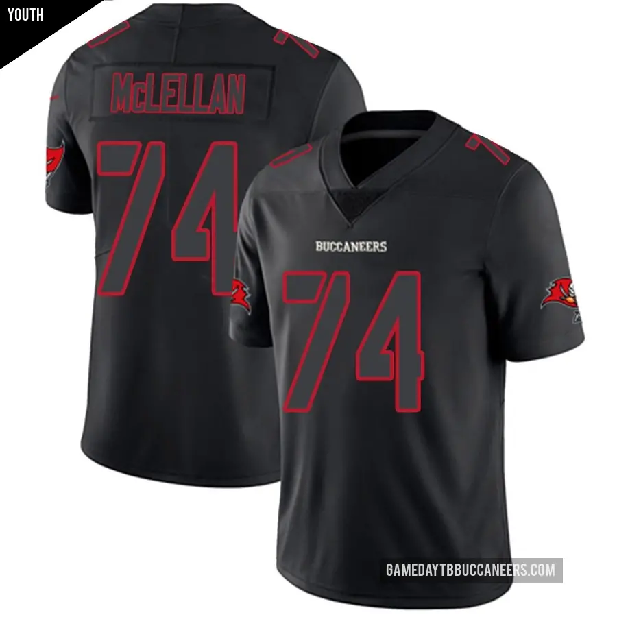 Youth Tampa Bay Buccaneers ＃74 Tyler McLellan Black Impact Limited Jersey