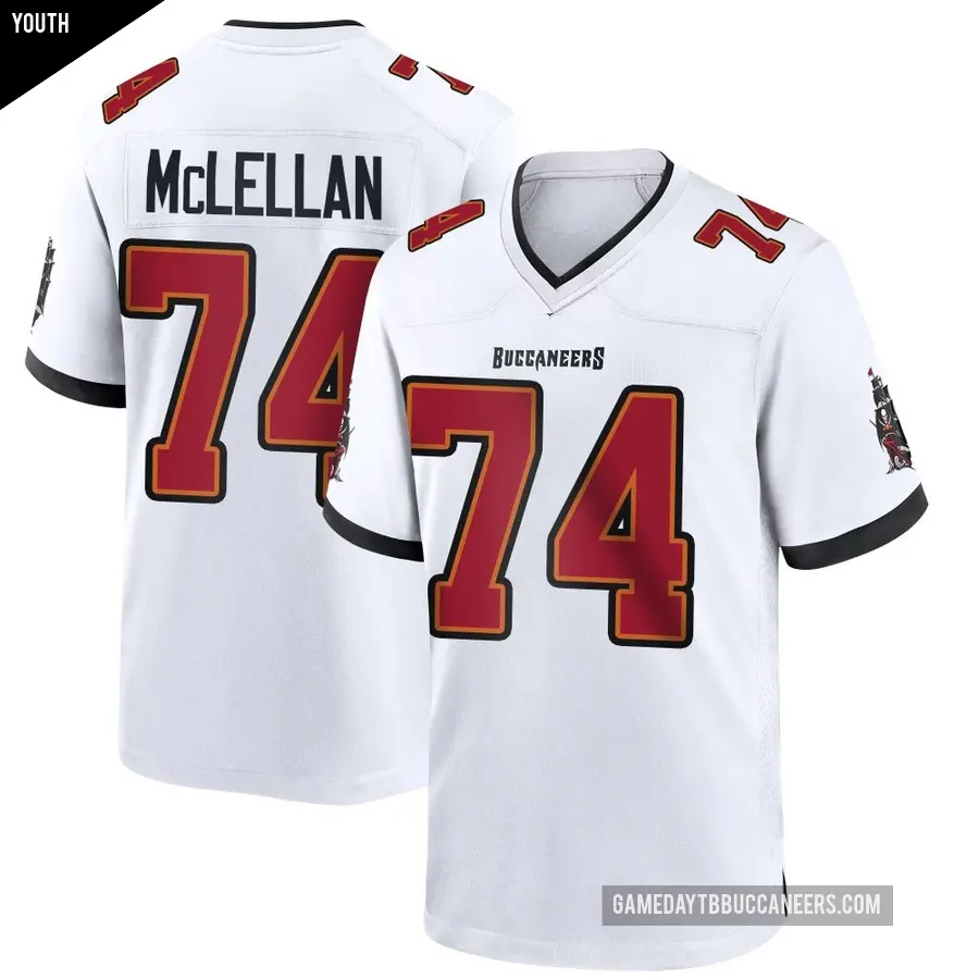 Youth Tampa Bay Buccaneers ＃74 Tyler McLellan White Game Jersey