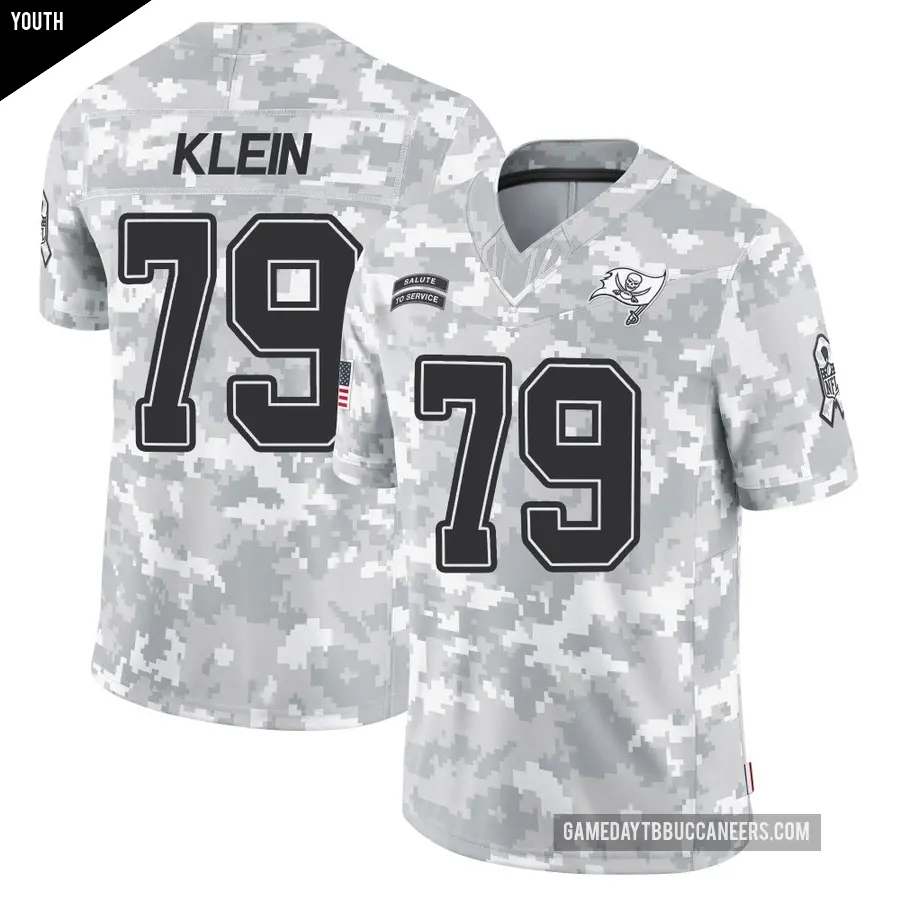Youth Tampa Bay Buccaneers ＃79 Elijah Klein Arctic Camo Limited 2024 Salute to Service Jersey