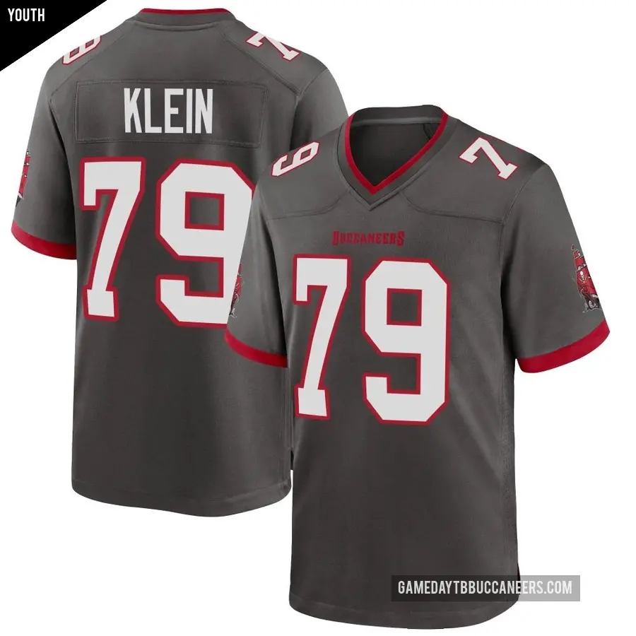 Youth Tampa Bay Buccaneers ＃79 Elijah Klein Game Pewter Alternate Jersey