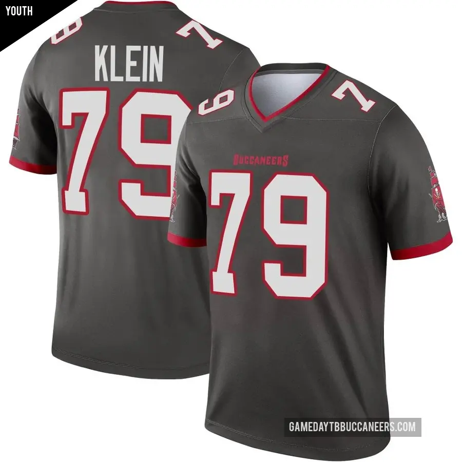 Youth Tampa Bay Buccaneers ＃79 Elijah Klein Legend Pewter Alternate Jersey